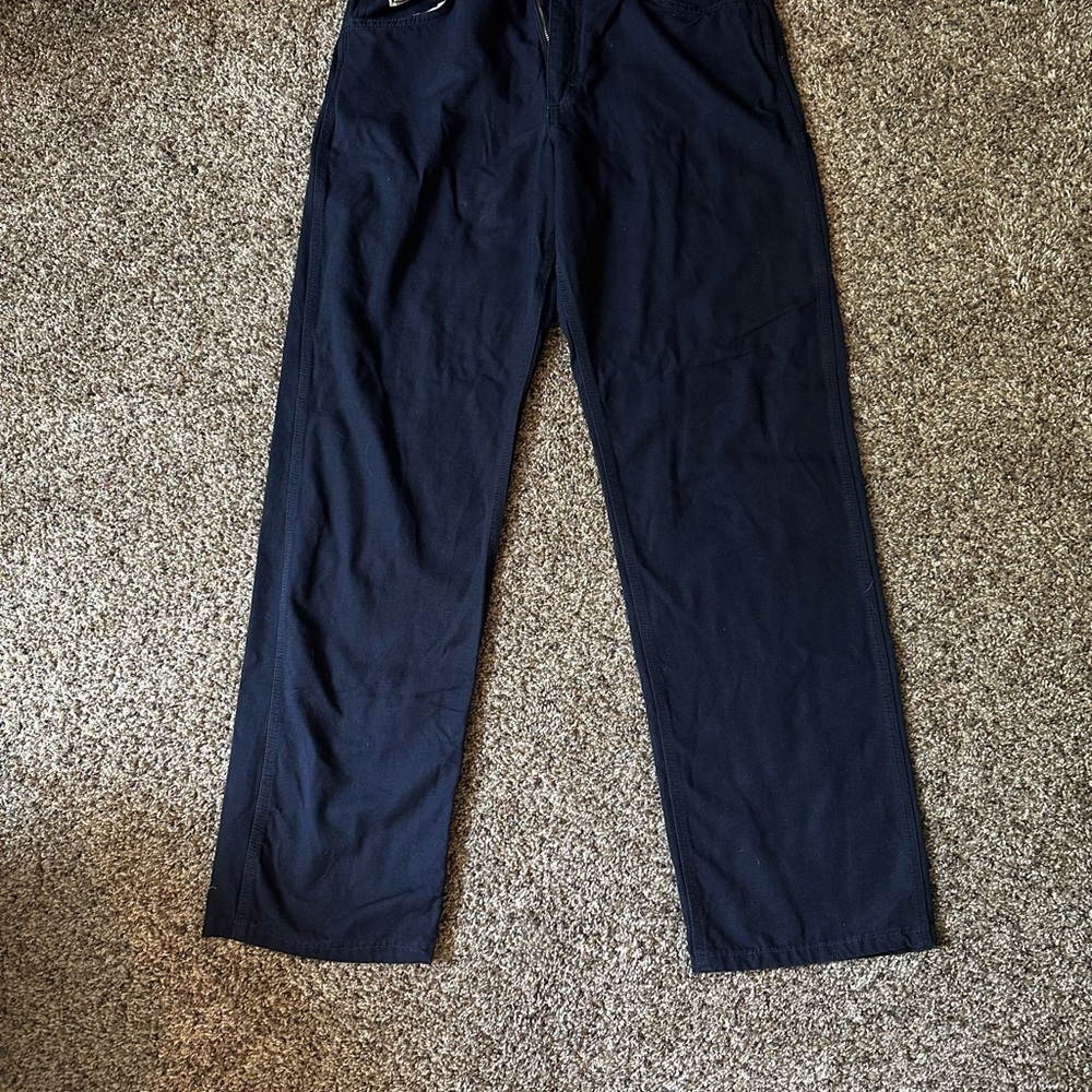 Mens Bulwark navy FR pants, size 36/34